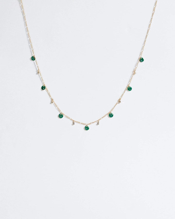 Green Fine Disc Chain Necklace | Necklaces