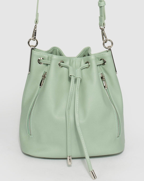 Green Giselle Hardware Bucket Bag | Bucket Bags