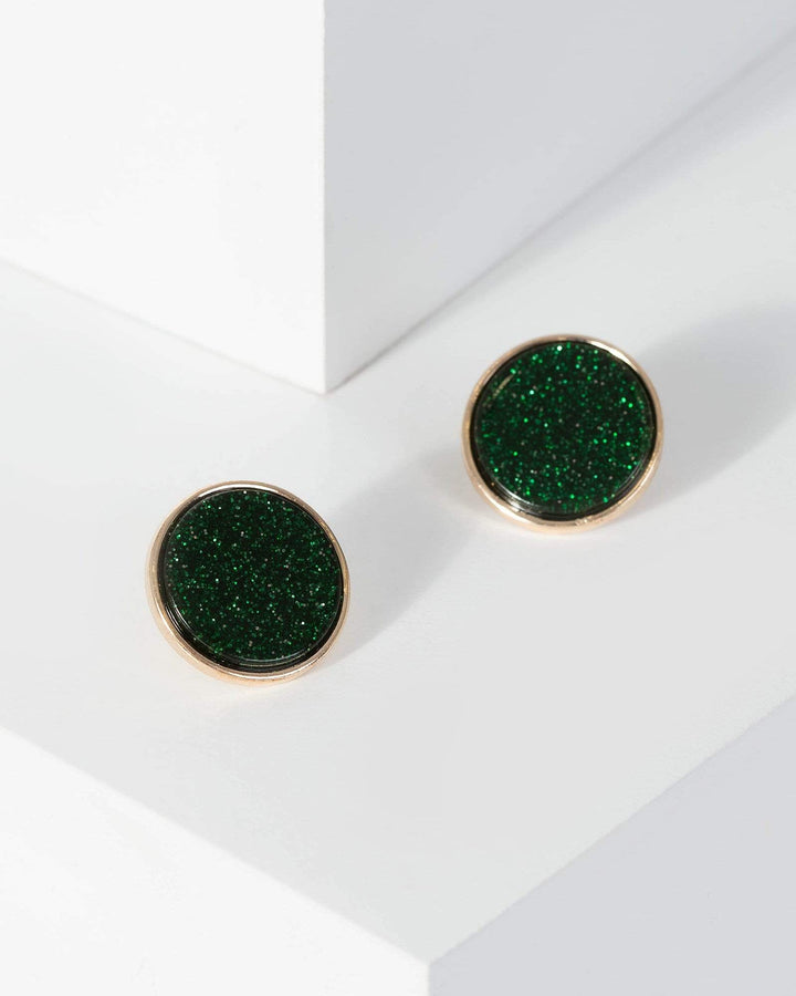 Green Glitter Acrylic Stud Earrings | Earrings