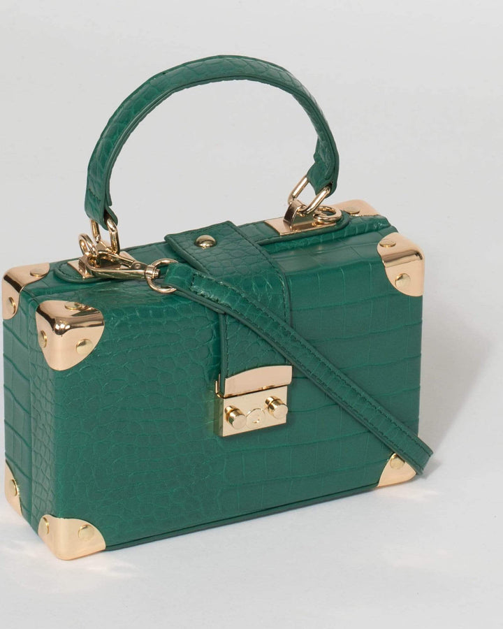 Green Kendall Trunk Bag | Clutch Bags