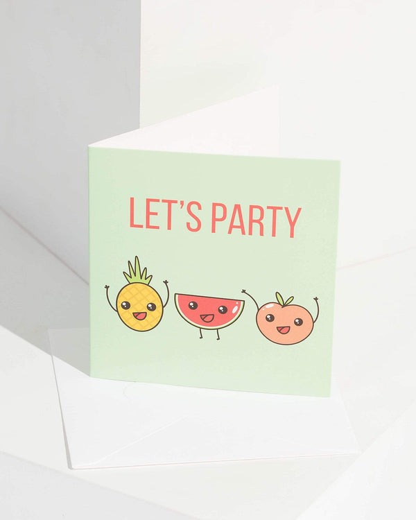 Green Let's Party Greeting Card | Gift Ideas