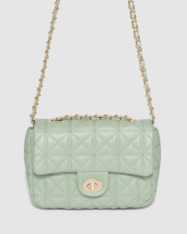 Colette by Colette Hayman Green Mia Quilted Crossbody Bag