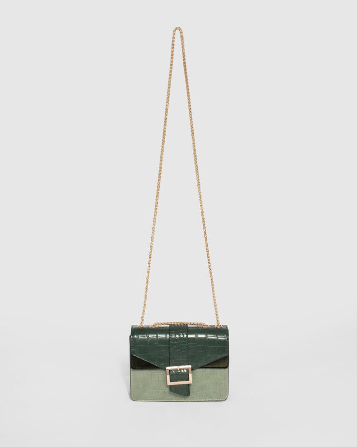 Green Mikah Buckle Crossbody Bag | Crossbody Bags