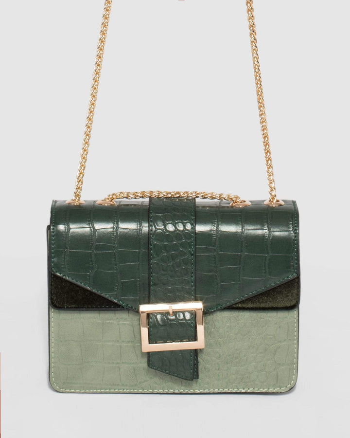 Green Mikah Buckle Crossbody Bag | Crossbody Bags