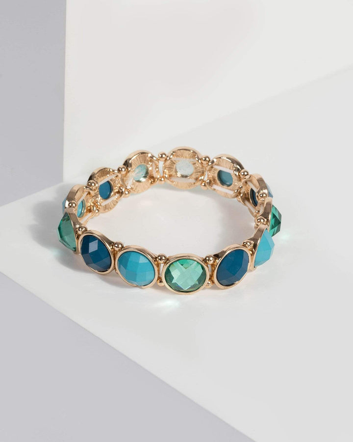 Green Multi Stone Stretch Bracelet | Wristwear