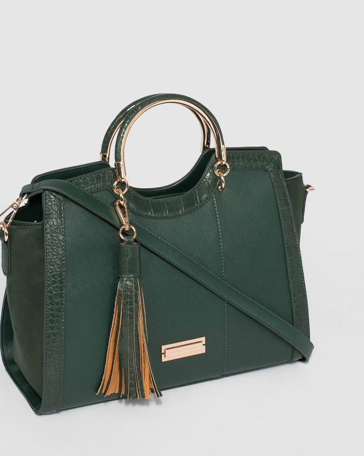 Green Olga Tassel Tote Bag | Tote Bags