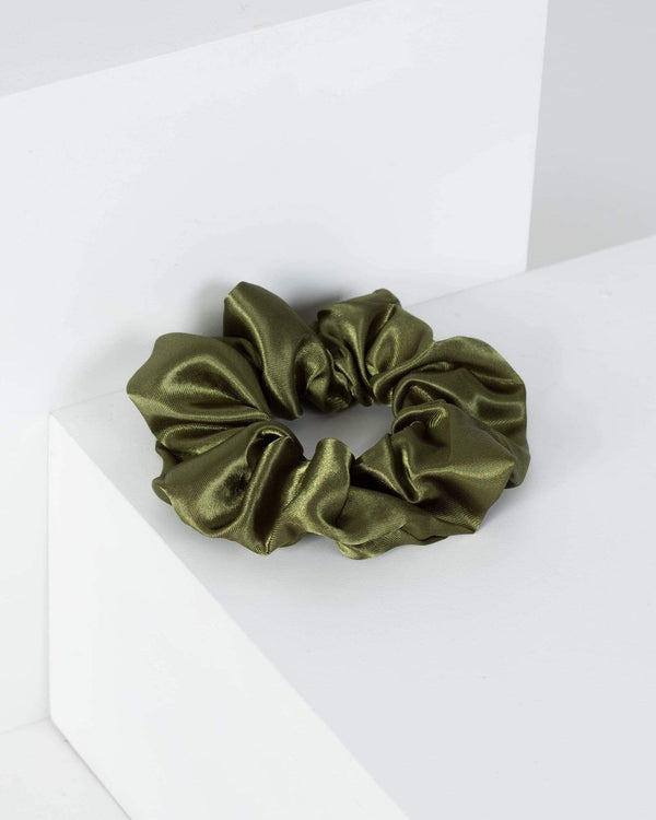 Green Satin Scrunchie | Accessories