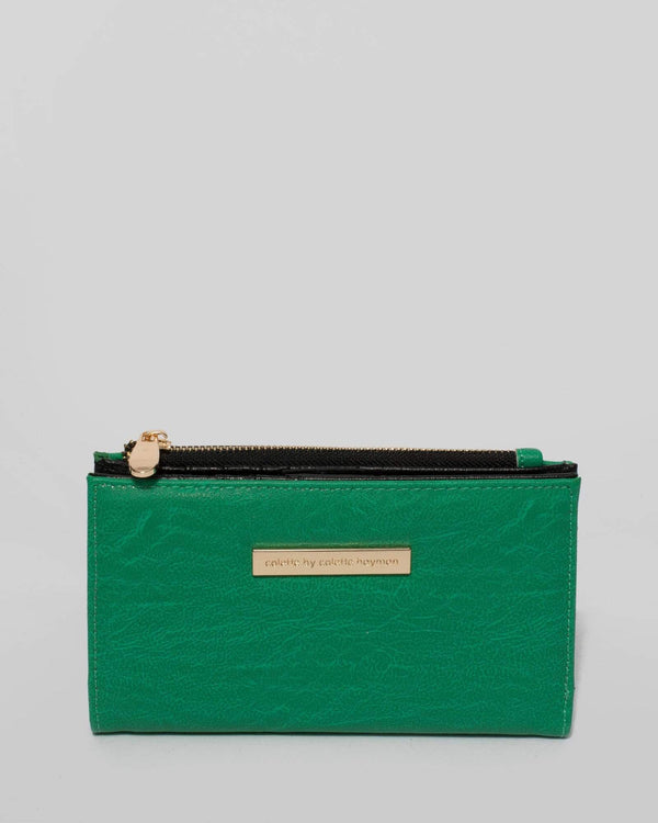 Green Selena Zip Wallet | Wallets