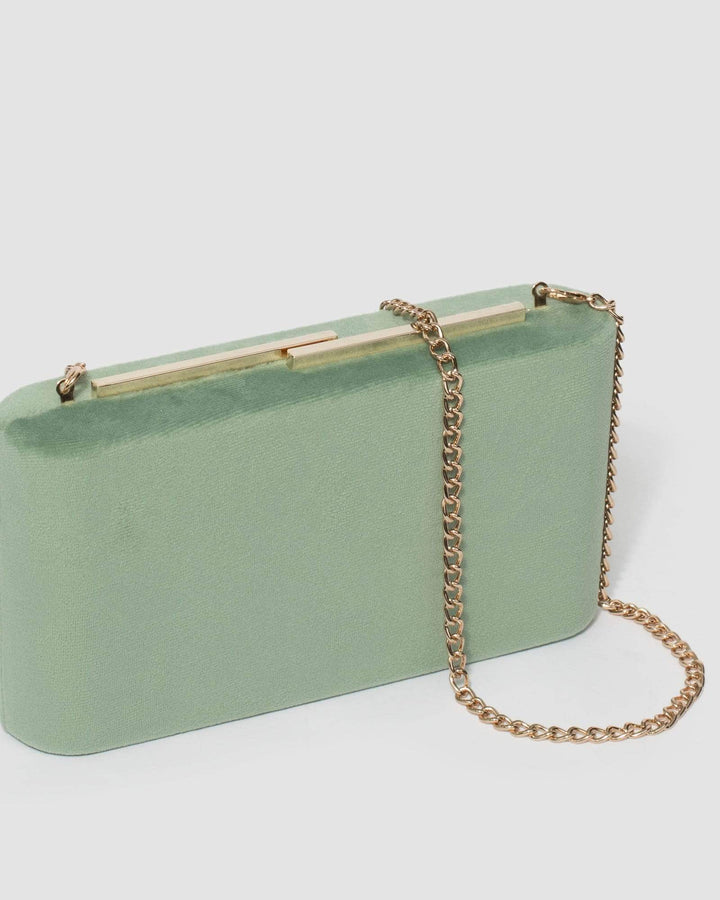 Green Simi Hardcase Clutch Bag | Clutch Bags
