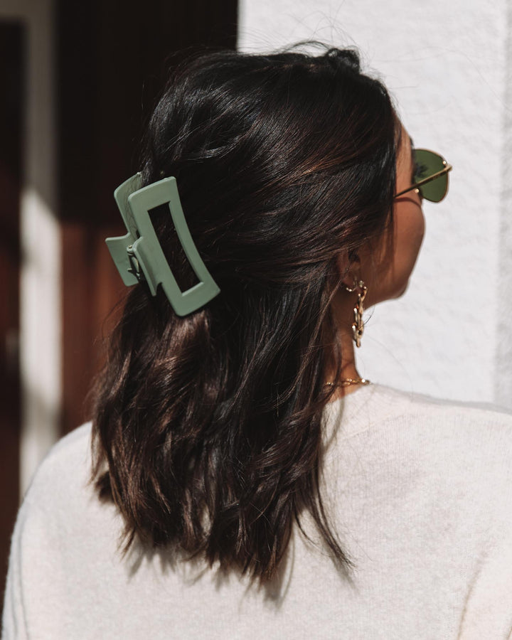 Green Square Matte Claw Clip | Hair Accessories