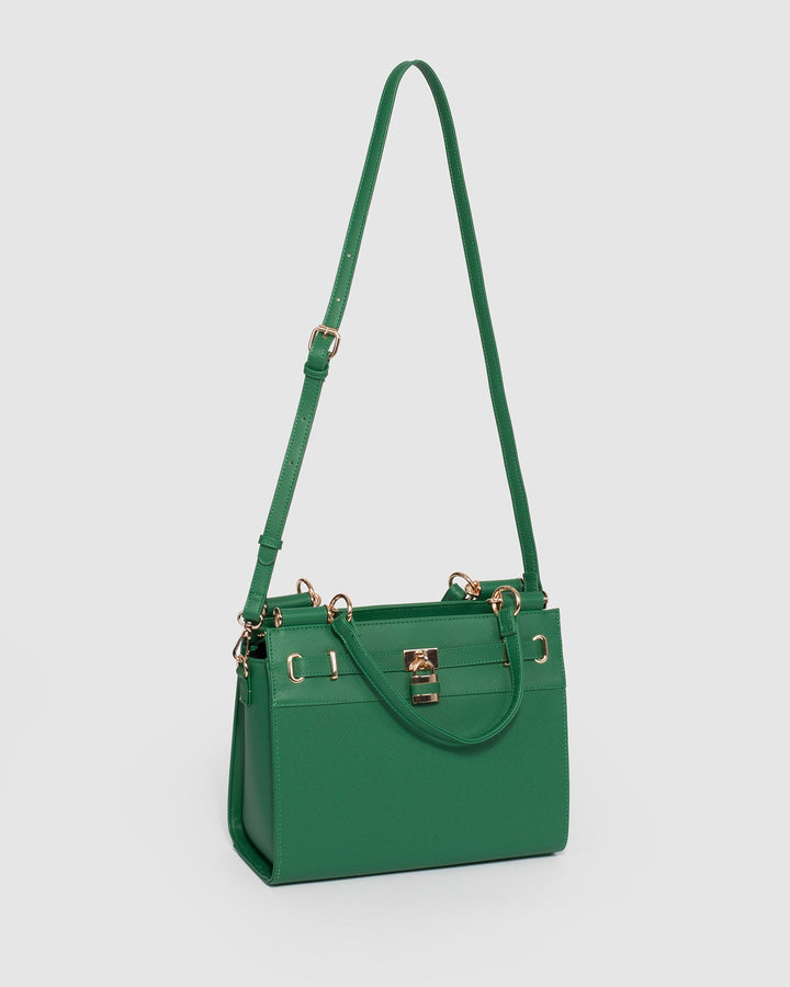 Colette by Colette Hayman Green Stephanie Square Lock Tote Bag