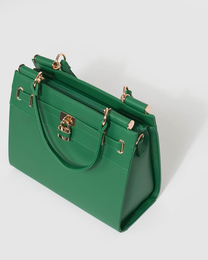 Colette by Colette Hayman Green Stephanie Square Lock Tote Bag