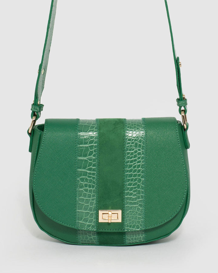 Green Valeria Panel Crossbody Bag | Crossbody Bags