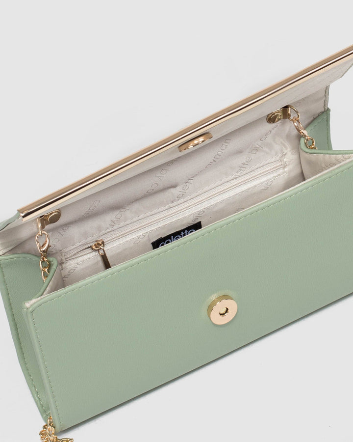 Colette by Colette Hayman Green Vevay Panel Clutch Bag