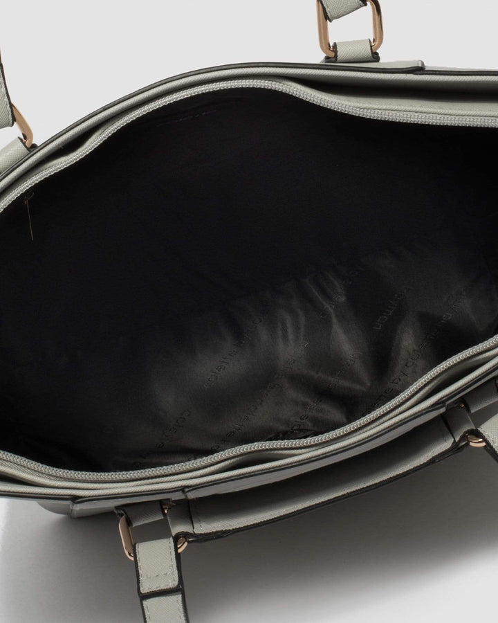 Grey Carissa Panel Tote Bag | Tote Bags