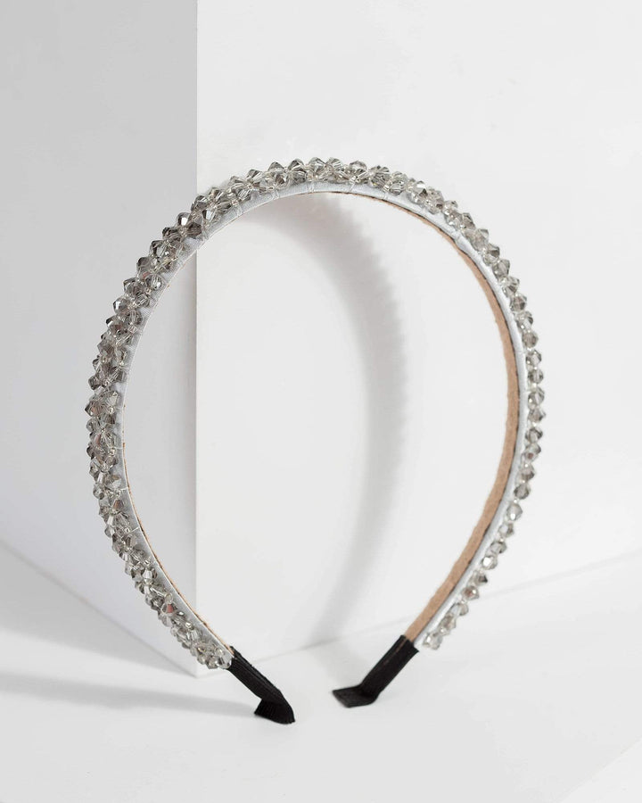 Grey Crystal Wrapped Headband | Accessories