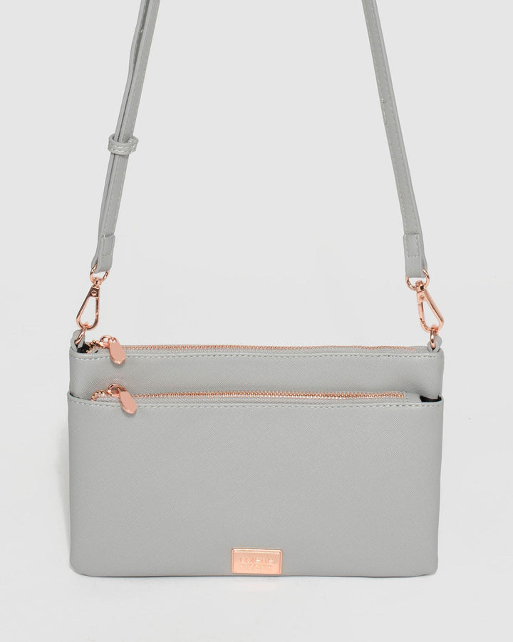 Grey Demi Double Purse | Crossbody Bags
