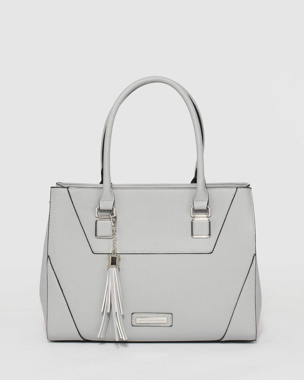Grey Demi Tassel Tote Bag | Tote Bags