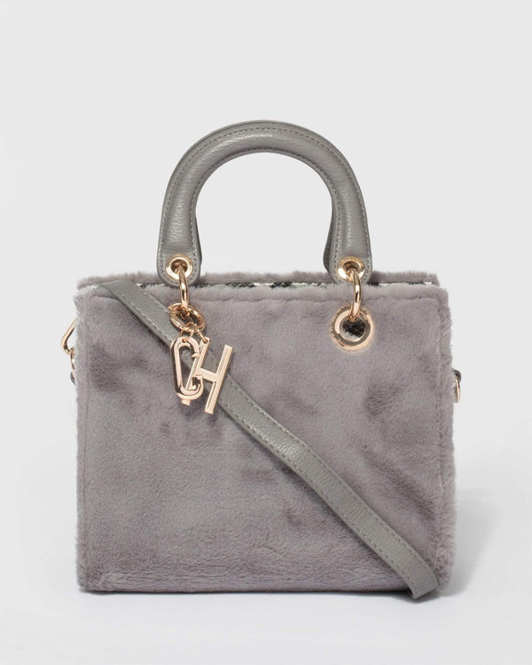 Grey Ella Letter Charm Tote Bag | Tote Bags