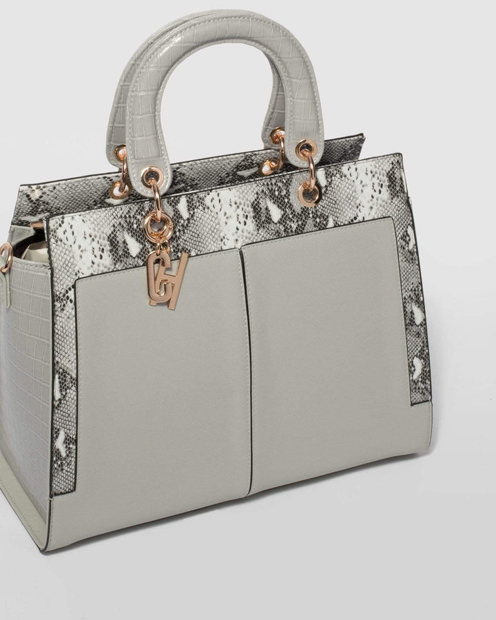 Grey Jess Charm Tote Bag | Tote Bags