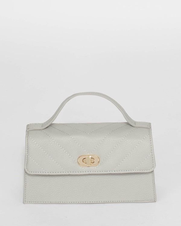 Grey Luna Top Handle Bag | Mini Bags