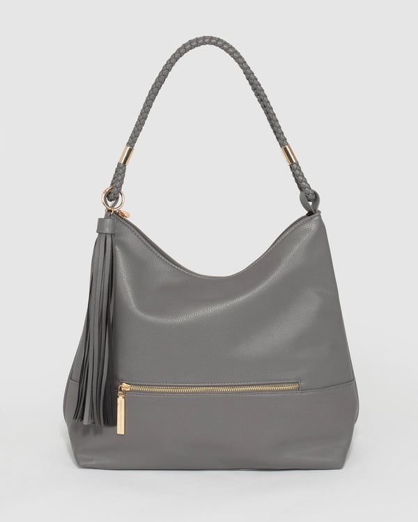 Grey Nina Double Strap Slouch Bag | Slouch Bags