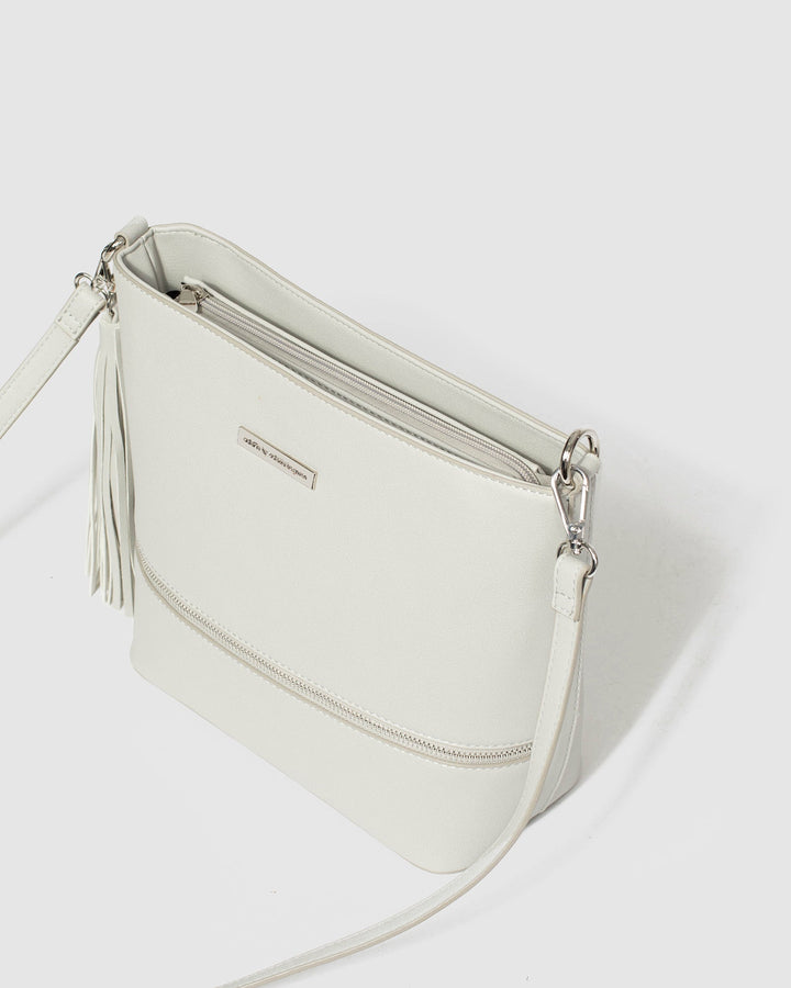 Grey Pia Tassel Medium Crossbody Bag | Crossbody Bags
