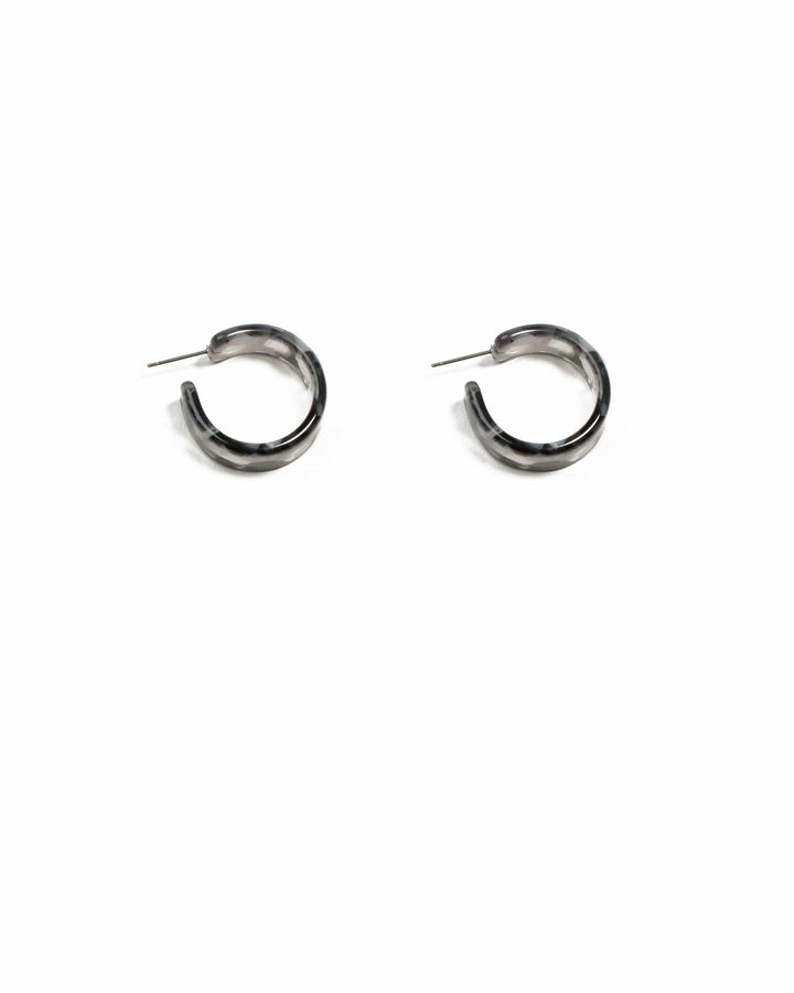 Colette by Colette Hayman Grey Silver Tone Acrylic Mini Hoop Earrings