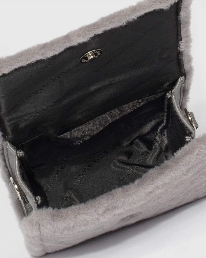 Grey Soft Mini Top Handle Bag | Mini Bags