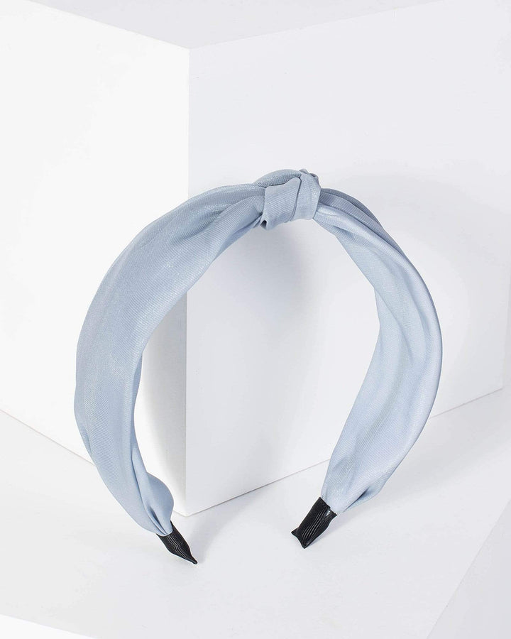 Grey Wide Chiffon Knotted Headband | Accessories