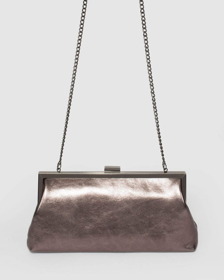 Gunmetal Arya Clutch Bag | Clutch Bags