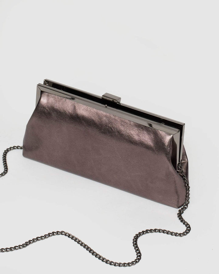 Gunmetal Arya Clutch Bag | Clutch Bags