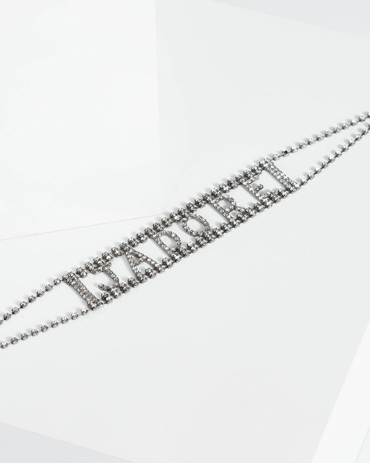 Gunmetal Diamante J'Adore Choker Necklace | Necklaces