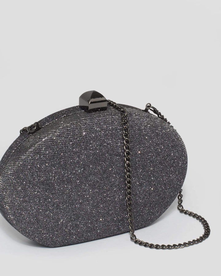 Gunmetal Gracie Hardcase Clutch Bag | Clutch Bags