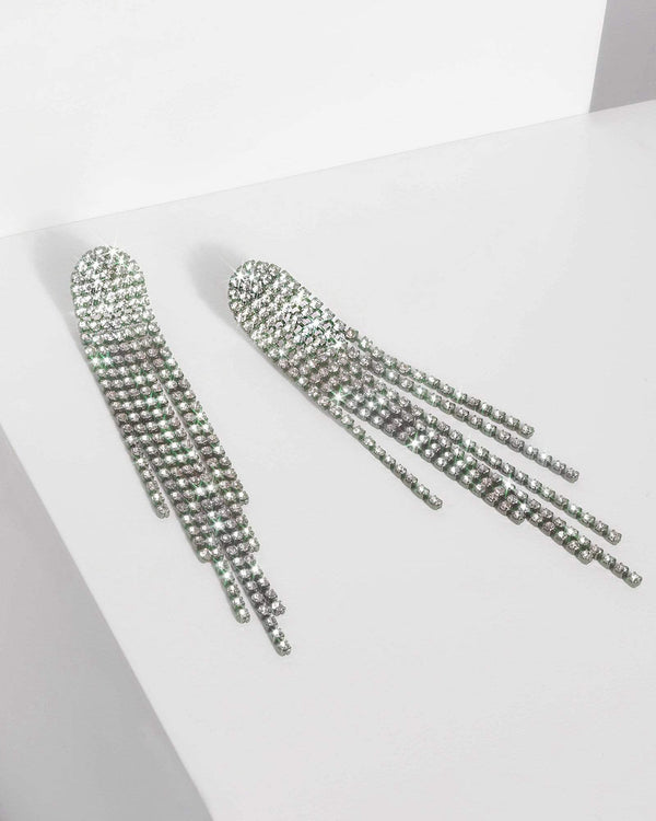 Gunmetal Tassel Stone Drop Earrings | Earrings