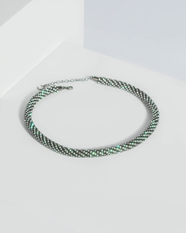 Gunmetal Thick Bend Necklace | Necklaces