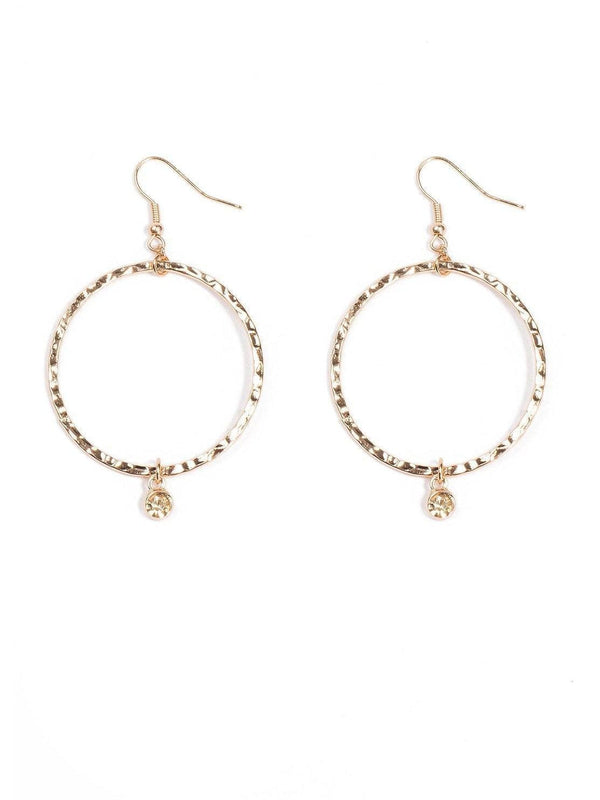 Colette by Colette Hayman Hammered Circle Round Diamante Earrings
