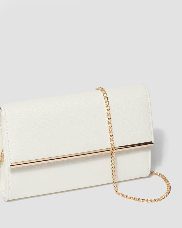Colette by Colette Hayman Harriet Fold Over White Clutch Bag