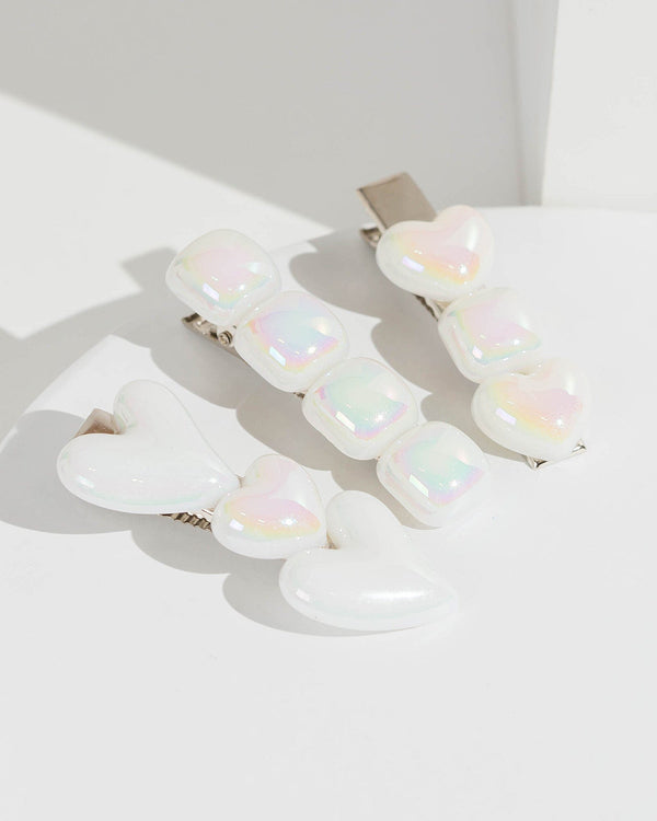 Colette by Colette Hayman Holographic 3 Pack Heart And Shape Hair Slides