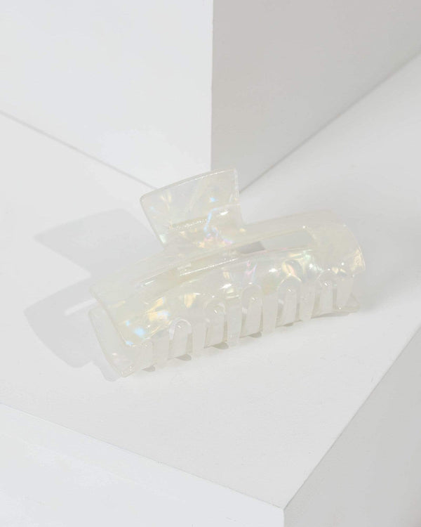 Holographic Square Speckled Claw Clip | Hair Accessories
