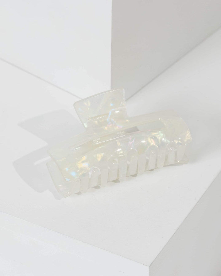 Holographic Square Speckled Claw Clip | Hair Accessories