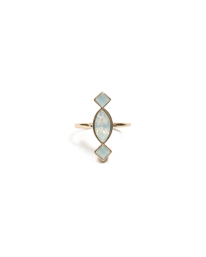 Colette by Colette Hayman Iridescent Gold Tone Navette Stone Ring - Large