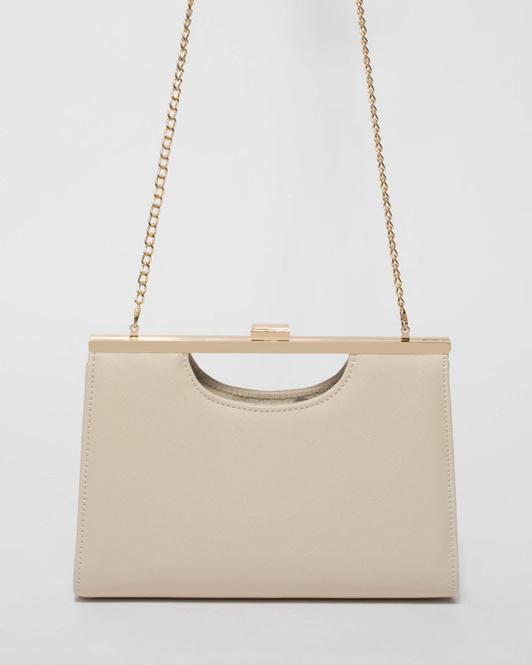 Ivory Alice Handle Bar Clutch Bag | Clutch Bags