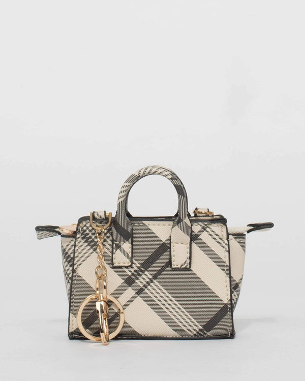 Ivory And Black Check Claire Mini Bag | Mini Bags