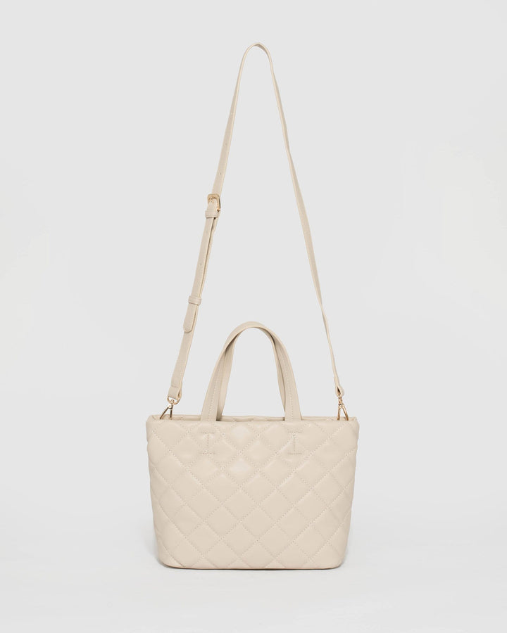 Ivory Bailee Quilt Bag | Bucket Bags