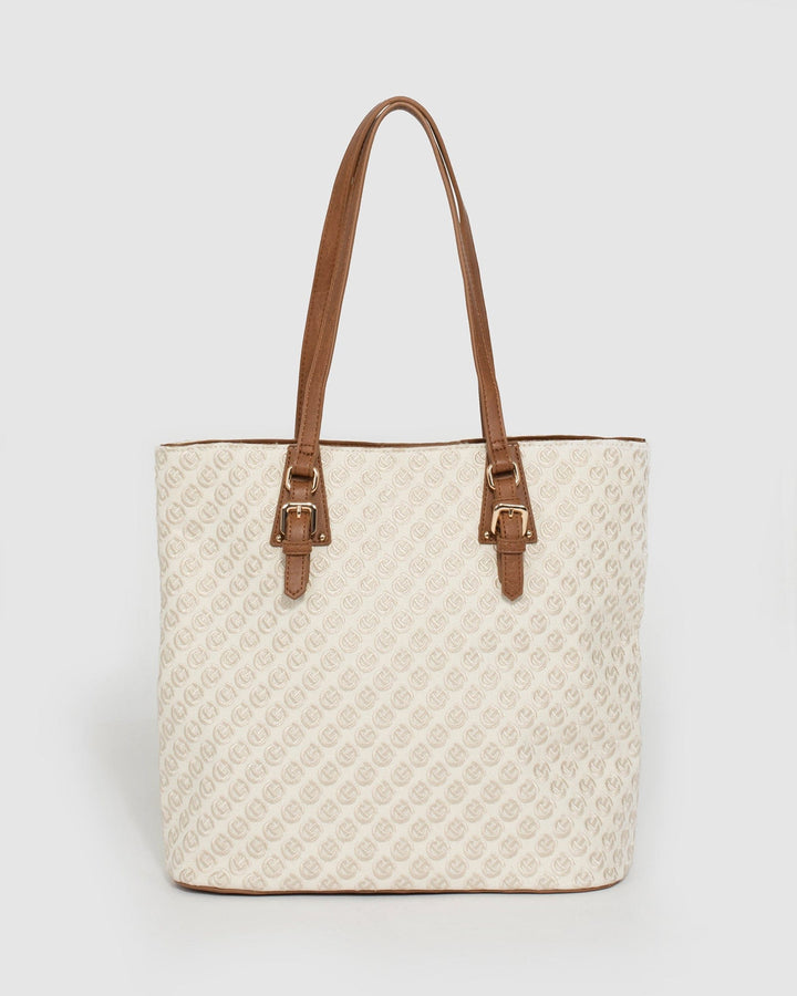 Ivory Christina Pouch Tote Bag | Tote Bags