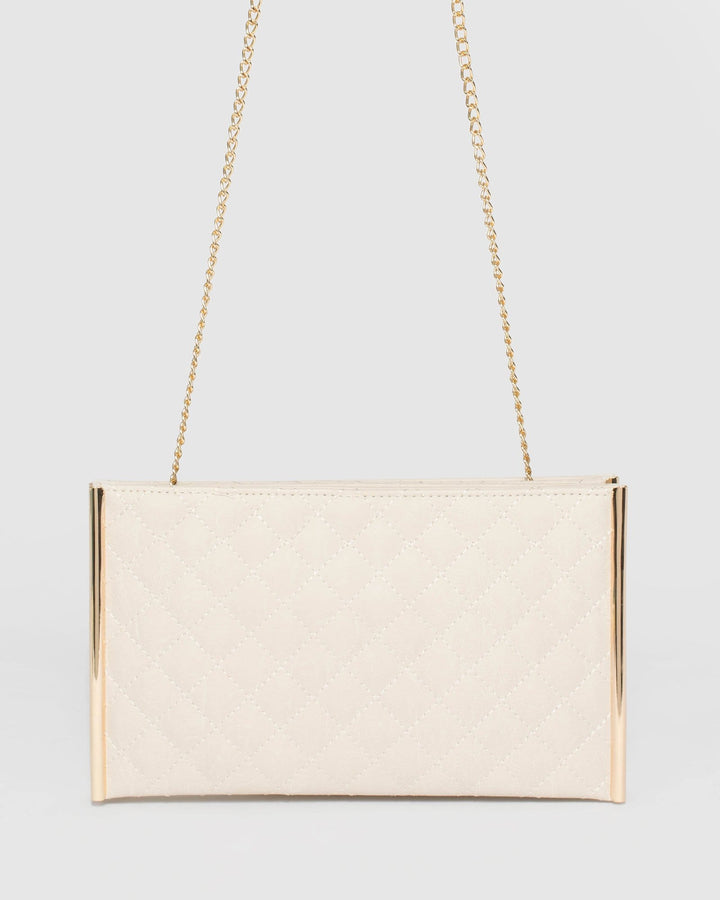 Ivory Dany Double Quilt Clutch Bag | Clutch Bags