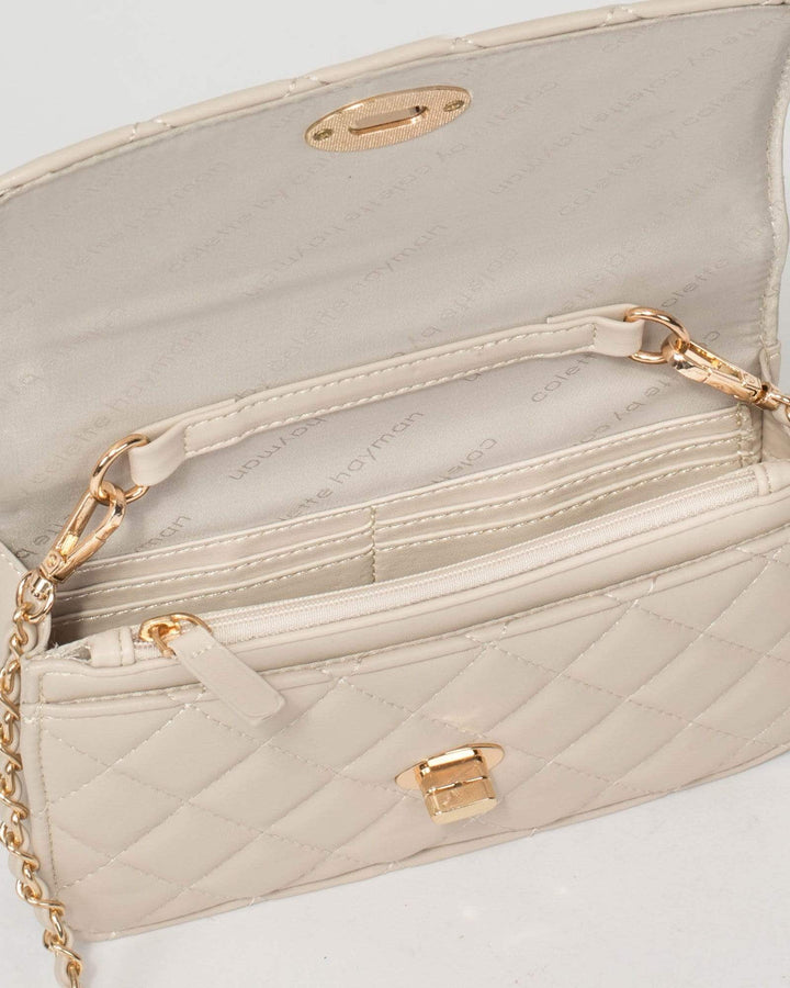Ivory Eboni Quilted Crossbody Bag | Crossbody Bags