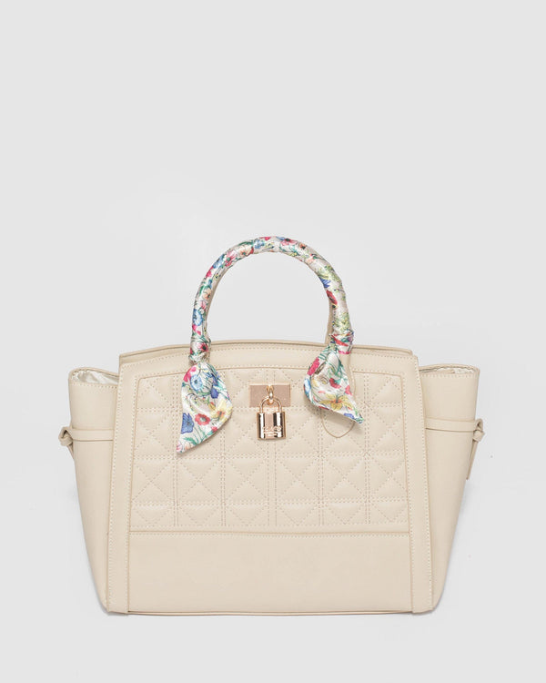 Colette by Colette Hayman Ivory Elora Quilted Tote Bag