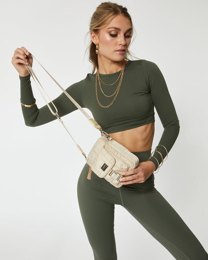 Ivory Emma Lock Crossbody Bag | Crossbody Bags